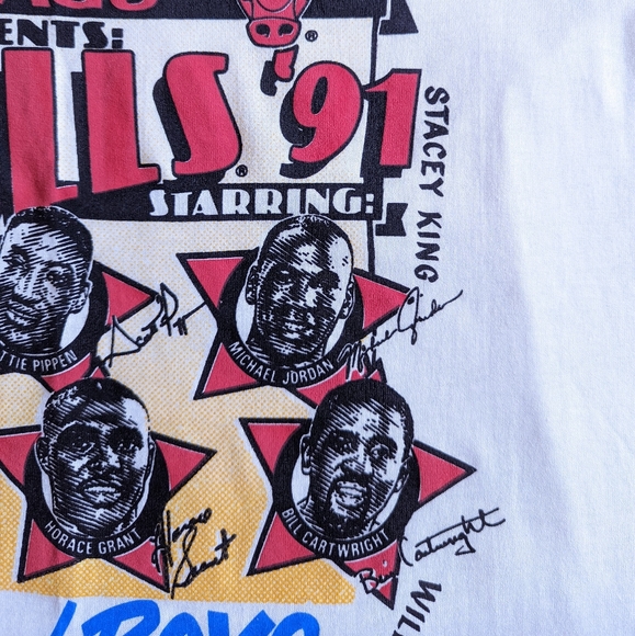 Rare vintage 1991 Chicago Bulls World Champions bootleg Good Boys tee - Picture 9 of 12